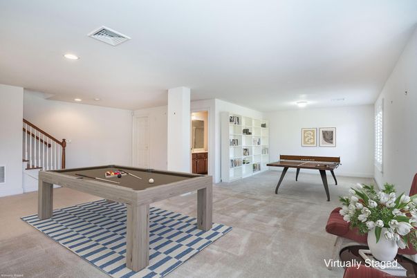 Billiard Table, Game Room, Interior, Recessed Lighting