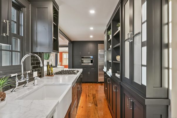 Interior, Kitchen, Recessed Lighting, Wood Texture Flooring