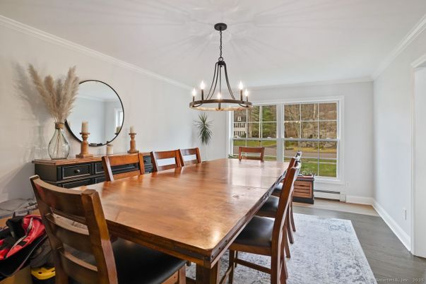 Chandelier, Dining room, Interior, Wood Texture Flooring