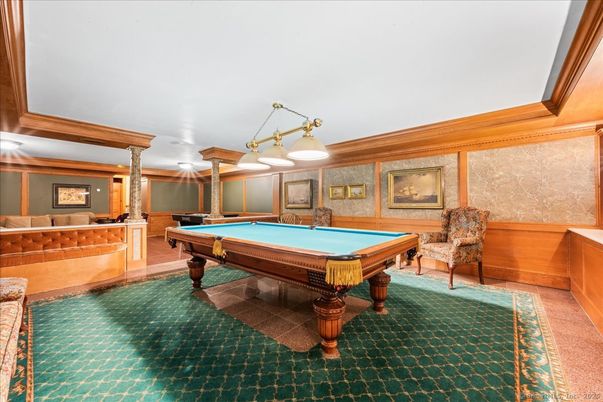 Billiard Table, Chandelier, Game Room, Interior