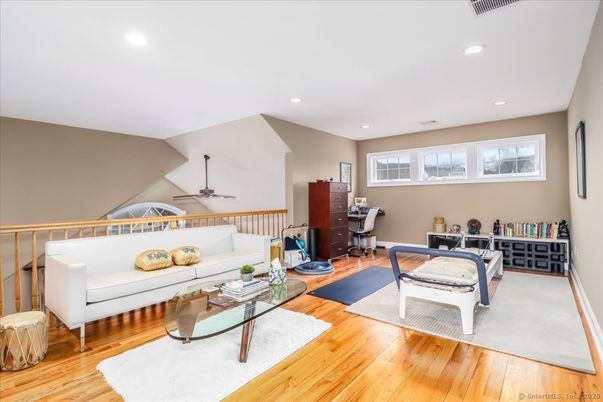 Home Office, Interior, Living room, Recessed Lighting, Wood Texture Flooring