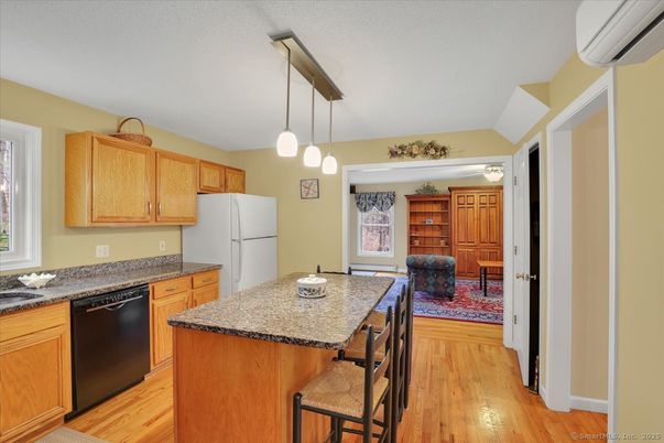 Interior, Kitchen, Pendant Lights, Wood Texture Flooring