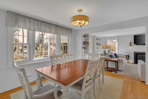 Dining room, Fireplace, Interior, Living room, Wood Texture Flooring