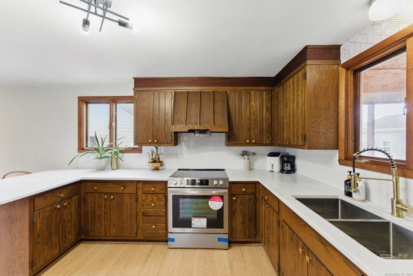 Interior, Kitchen, Stainless Steel Appliances, Wood Texture Flooring