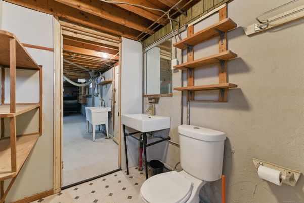 Bathroom, Interior, Wooden Beams