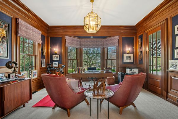 Home Office, Interior, Wooden Walls