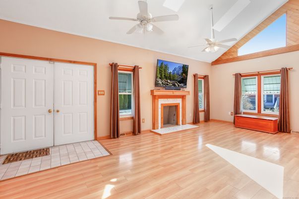 Empty room, Fireplace, Interior, Wood Texture Flooring