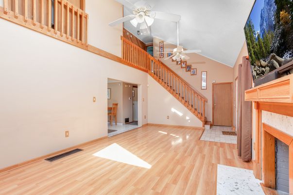 Fireplace, Interior, Wood Texture Flooring