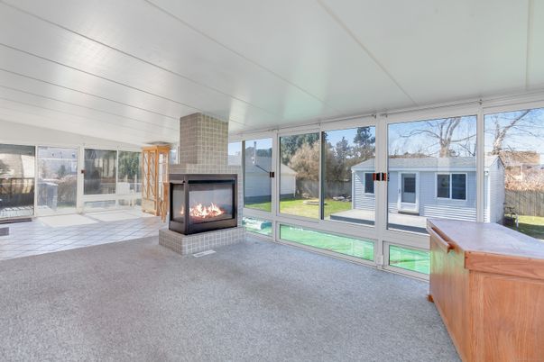 Fireplace, Interior, Marble, Sun Room