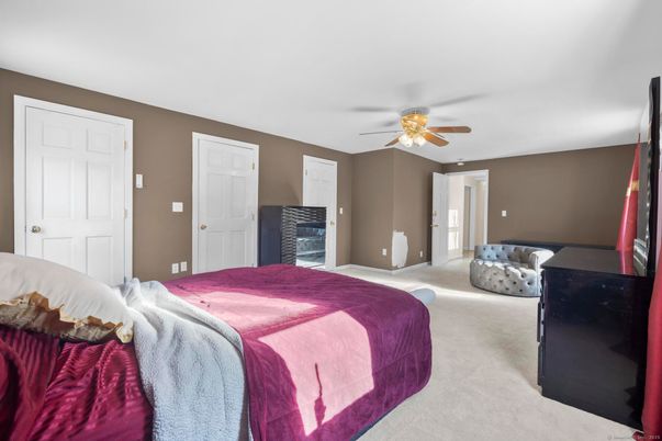 Bedroom, Fireplace, Interior