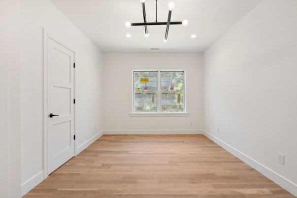Empty room, Interior, Pendant Lights, Recessed Lighting, Wood Texture Flooring