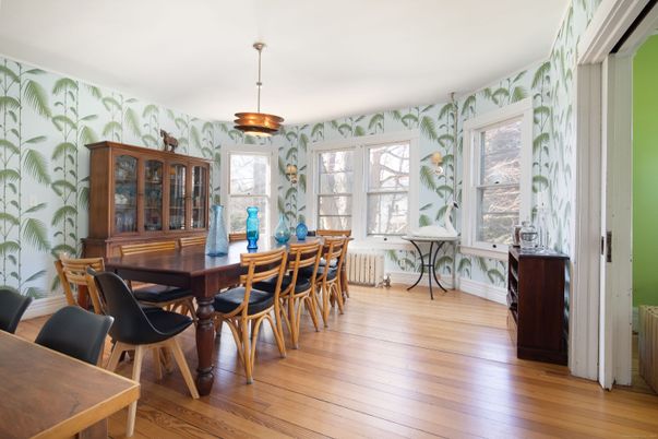 Dining room, Interior, Wood Texture Flooring