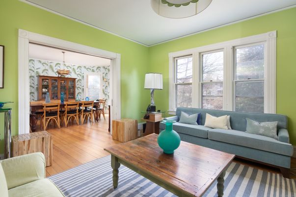 Dining room, Interior, Living room, Pendant Lights, Wood Texture Flooring