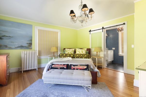 Bedroom, Chandelier, Interior, Wood Texture Flooring