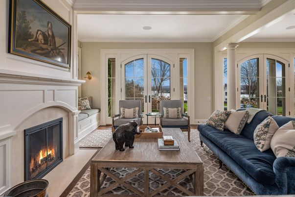 Fireplace, Interior, Living room, Recessed Lighting