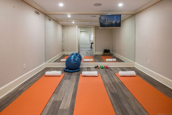 Fitness Equipment, Interior, Recessed Lighting, Wood Texture Flooring