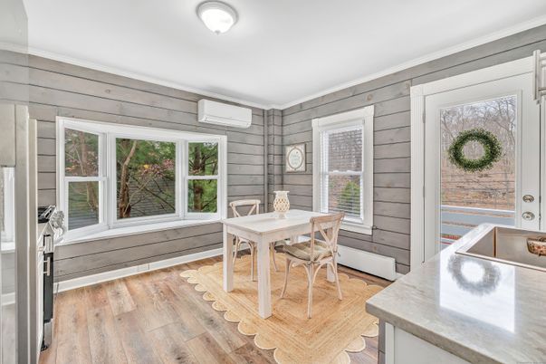 Dining room, Interior, Wood Texture Flooring, Wooden Walls