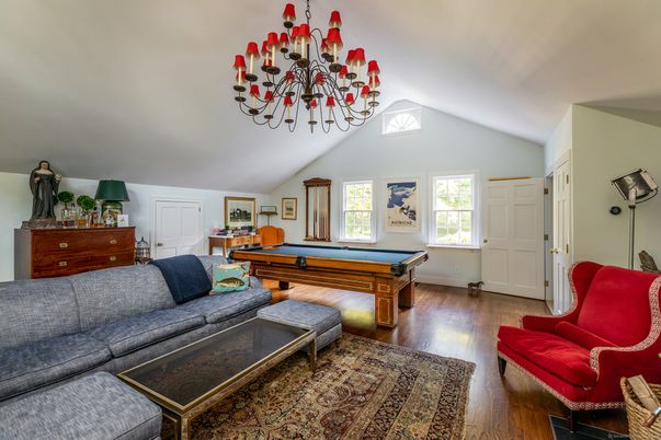Billiard Table, Chandelier, Game Room, Interior, Living room, Wood Texture Flooring
