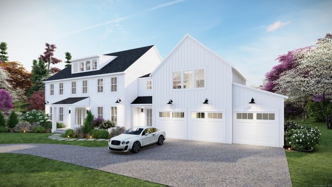 Attached, Exterior, Facade, Farmhouse