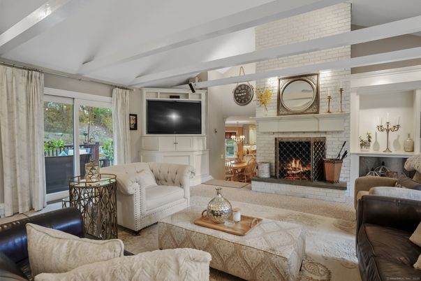 Fireplace, Interior, Living room, Stone Walls