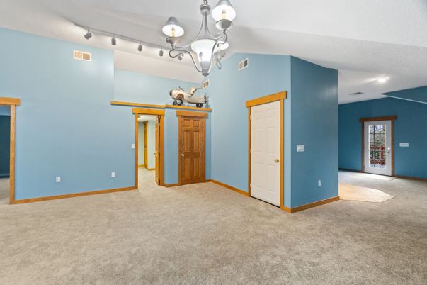 Chandelier, Empty room, Interior, Recessed Lighting