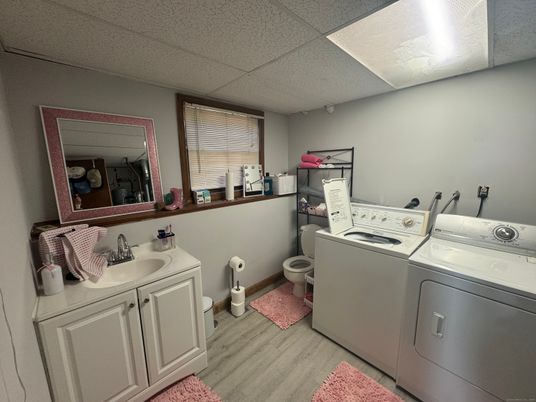 Interior, Washer, Wood Texture Flooring