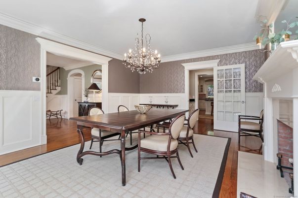 Chandelier, Dining room, Interior, Kitchen, Wood Texture Flooring