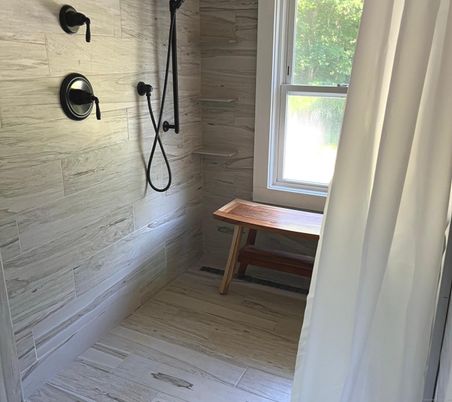Bathroom, Interior, Wood Texture Flooring, Wooden Walls