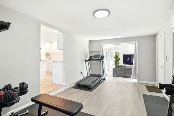 Fitness Equipment, Interior, Wood Texture Flooring