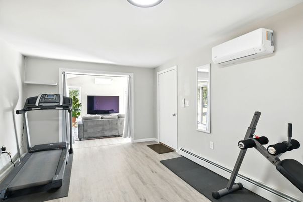 Fitness Equipment, Interior, Wood Texture Flooring