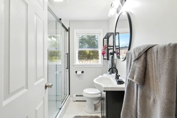 Bathroom, Glass Shower, Interior, Marble