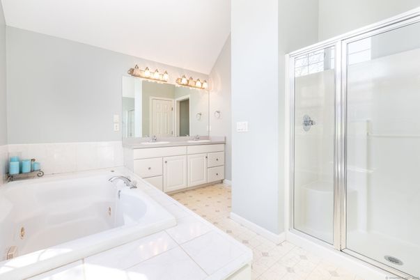 Bathroom, Dual Sink Vanities, Glass Shower, Interior