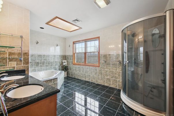 Bathroom, Dual Sink Vanities, Glass Shower, Interior