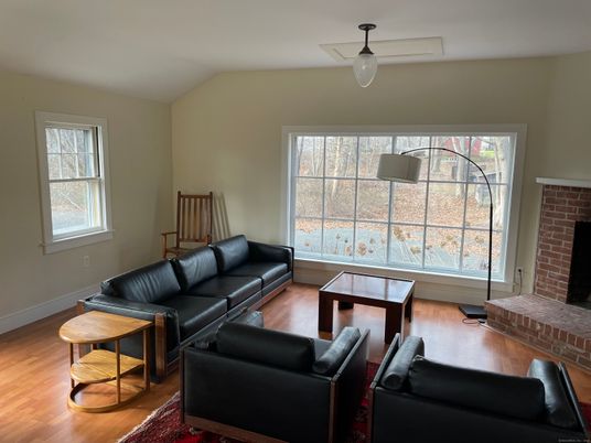 Interior, Living room, Stone Walls, Wood Texture Flooring