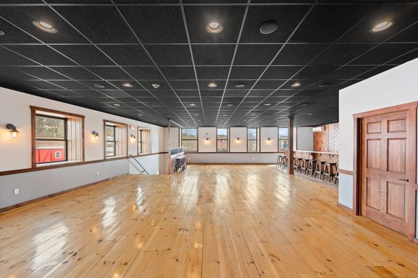 Dining room, Empty room, Interior, Recessed Lighting, Wood Texture Flooring
