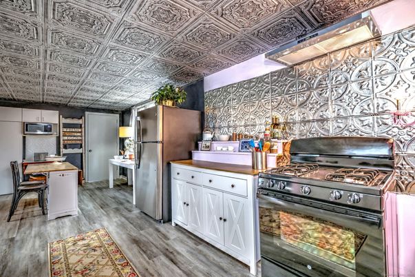 Interior, Kitchen, Stainless Steel Appliances, Wood Texture Flooring