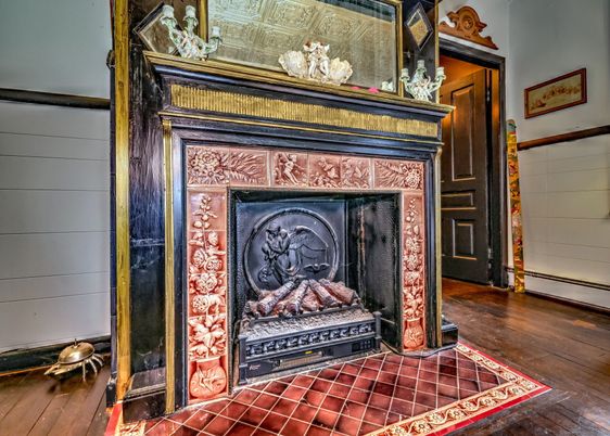 Fireplace, Interior, Wood Texture Flooring