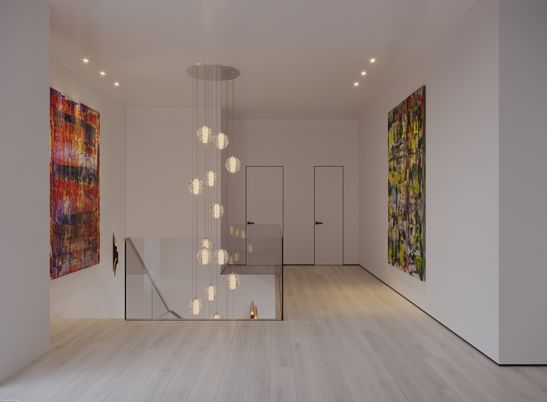 Interior, Pendant Lights, Recessed Lighting, Wood Texture Flooring