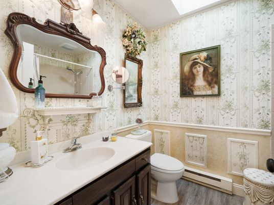 Bathroom, Interior, Wood Texture Flooring