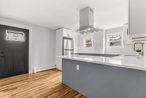 Interior, Kitchen, Stainless Steel Appliances, Wood Texture Flooring