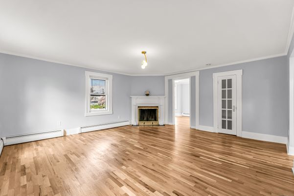 Empty room, Fireplace, Interior, Wood Texture Flooring