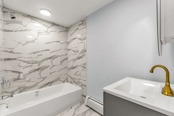 Bathroom, Dual Sink Vanities, Interior, Marble, Marble Walls