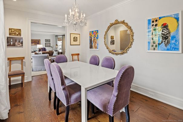 Chandelier, Dining room, Interior, Wood Texture Flooring