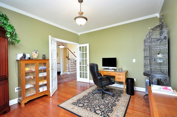Home Office, Interior, Pendant Lights, Wood Texture Flooring