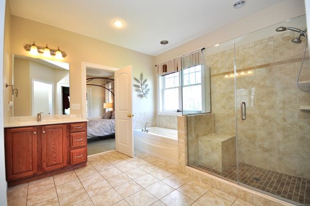 Bathroom, Bedroom, Glass Shower, Interior, Recessed Lighting