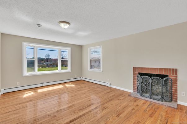 Empty room, Fireplace, Interior, Wood Texture Flooring