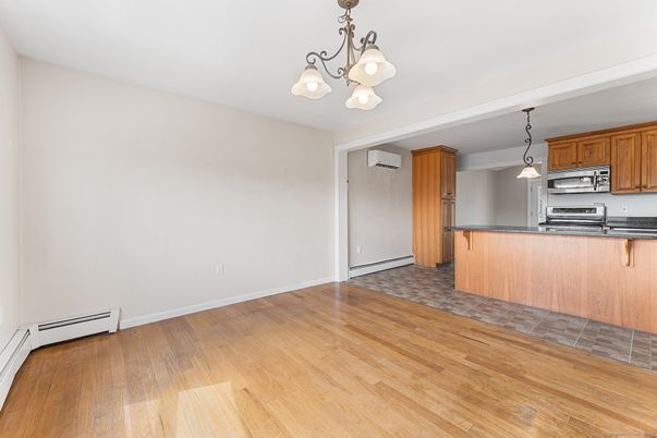 Interior, Kitchen, Pendant Lights, Stainless Steel Appliances, Wood Texture Flooring