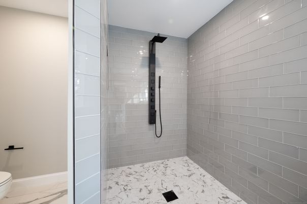 Bathroom, Interior, Marble, Recessed Lighting
