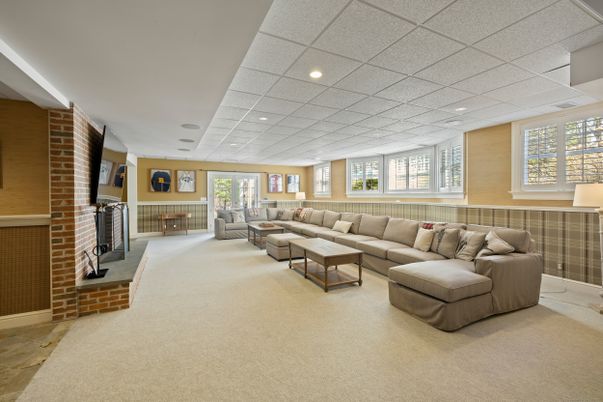 Fireplace, Interior, Living room, Recessed Lighting