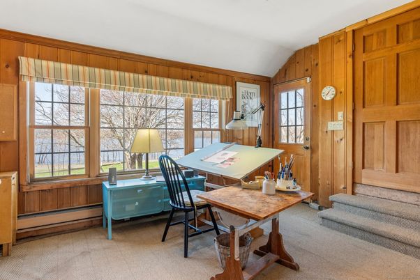 Home Office, Interior, Wooden Walls